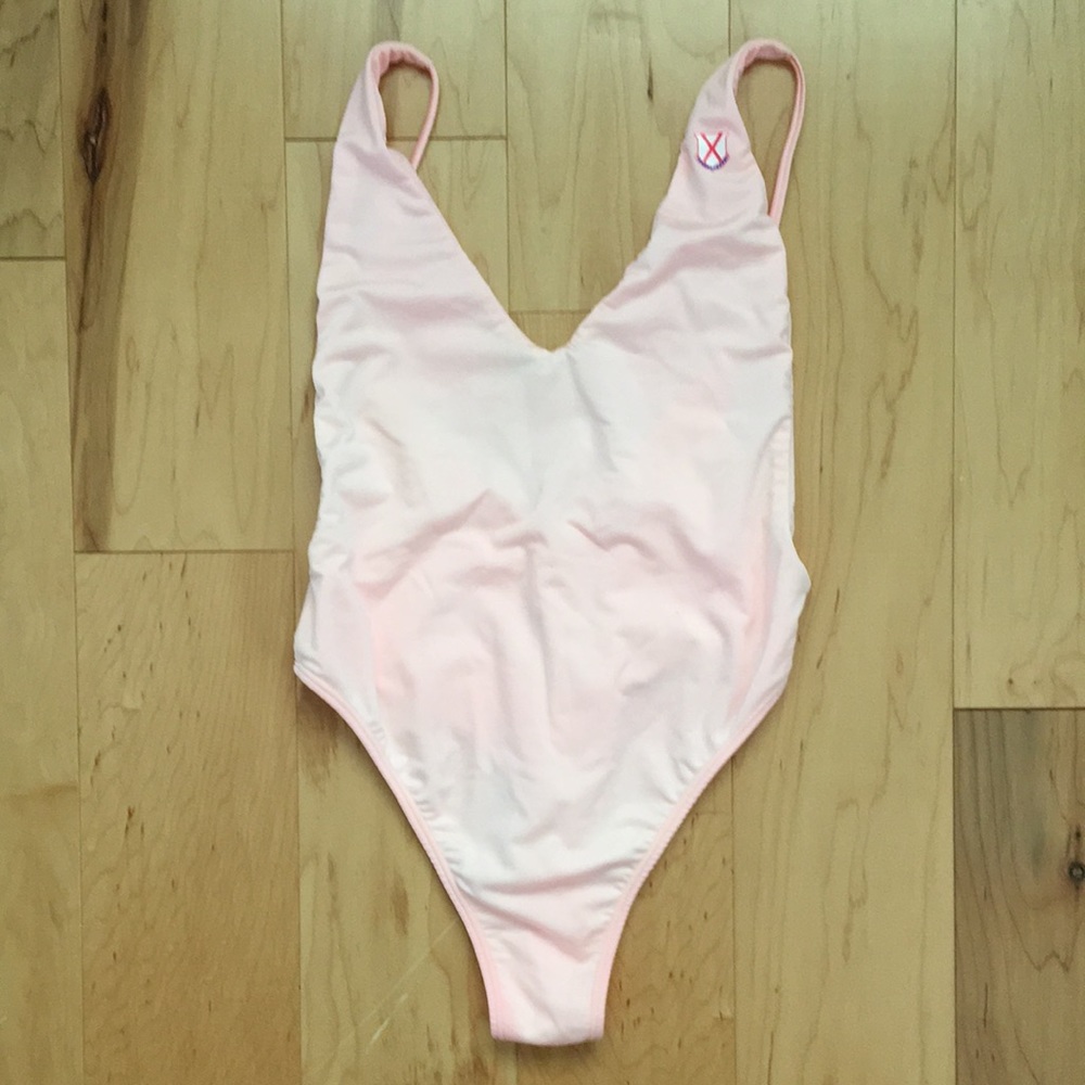 Old Row One Piece Light Pink Swimsuit Size Small